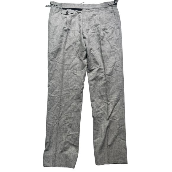SUITSUPPLY Light Grey Pleated Brentwood Trousers Pure Wool Size 38 L - Picture 1 of 6